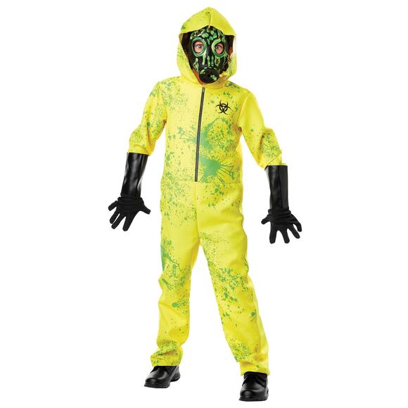 Zombie Invasion Hazmat Suit Youth Size Large Yellow Halloween Costume NN001-002 - Picture 1 of 7